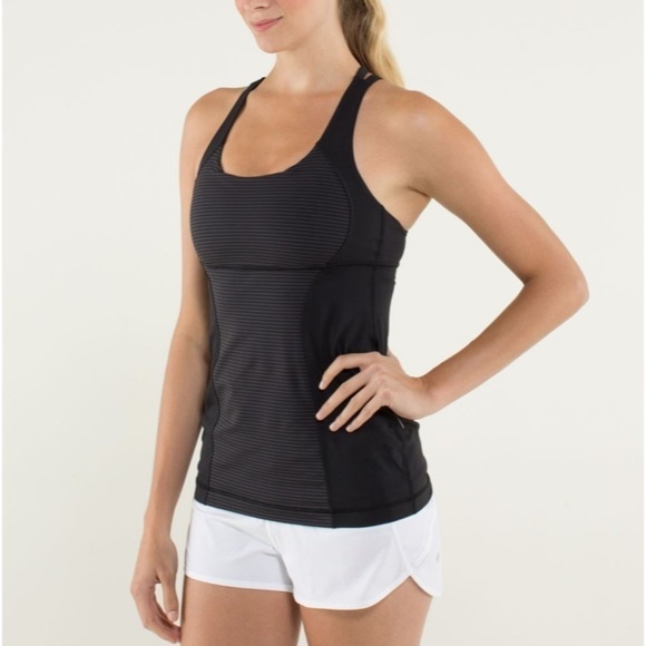 Lululemon Size 4 Energy Tank Top in Hyper Stripe Black - Picture 2 of 7